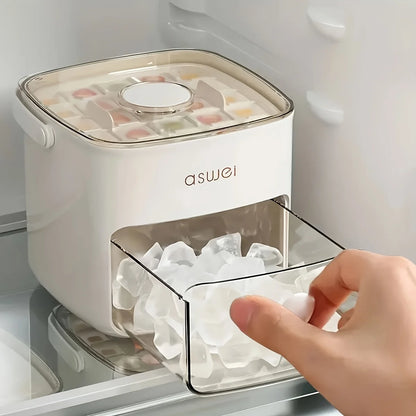 48-compartment Easy Salad Utensils-top Ice Cube Machine - Large Capacity Double-layer Design, Food-grade Plastic Freezer Storage