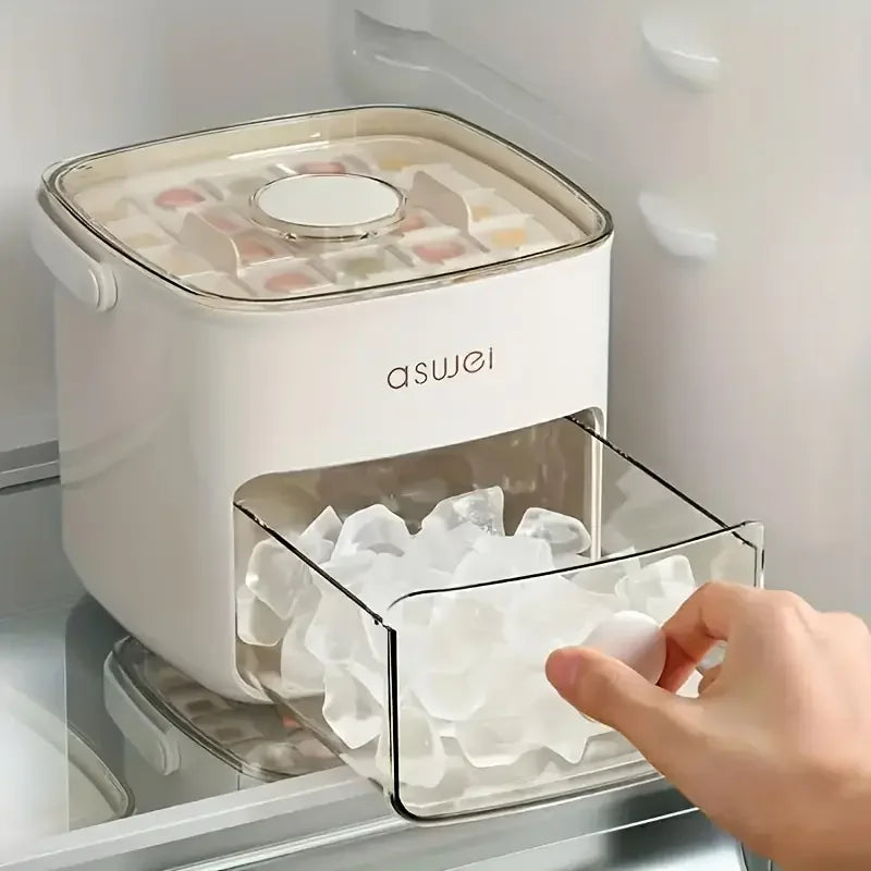48-compartment Easy Salad Utensils-top Ice Cube Machine - Large Capacity Double-layer Design, Food-grade Plastic Freezer Storage